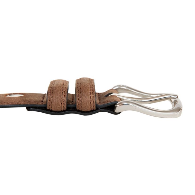 Casual Padded Leather Belt with Signature Ornament