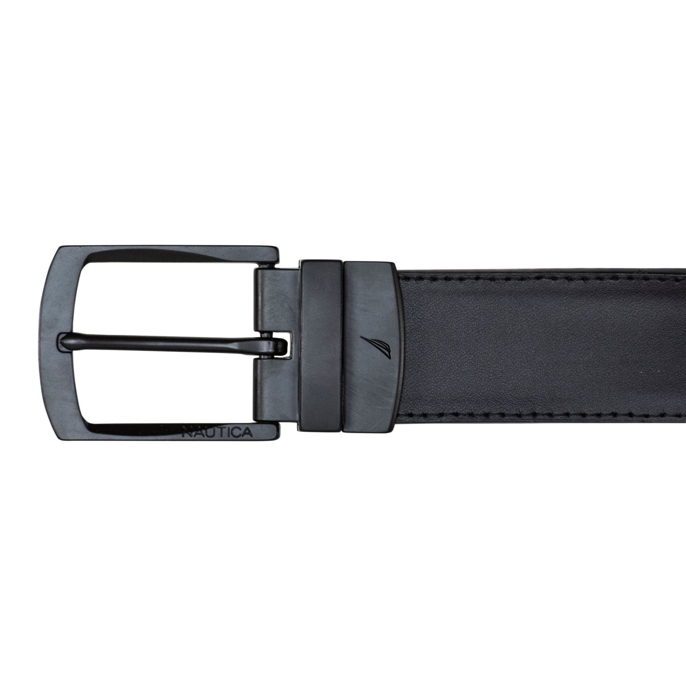Signature Logo Stripe Ribbon Reverses to Leather Belt