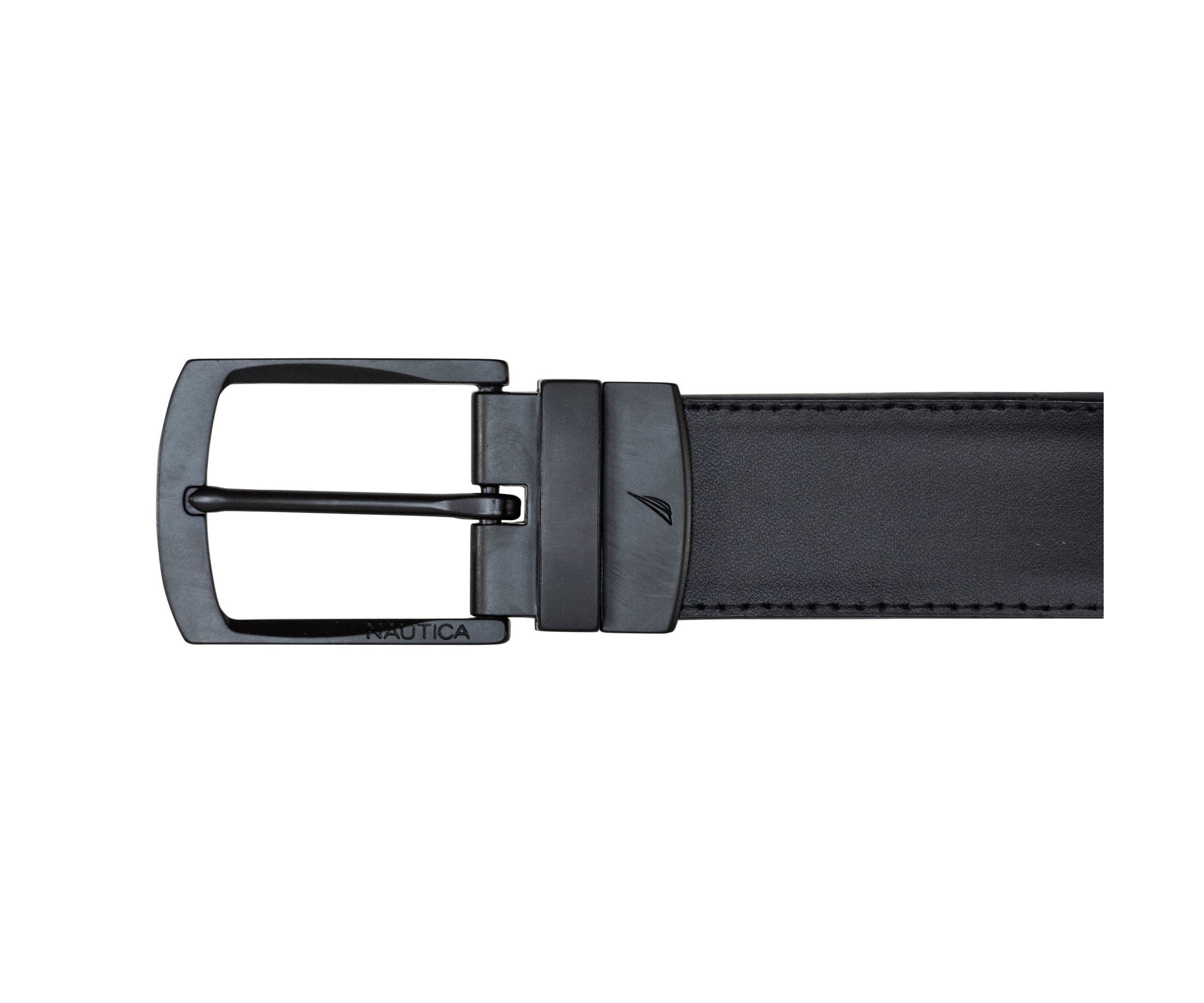 Signature Logo Stripe Ribbon Reverses to Leather Belt