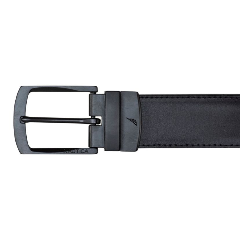 Signature Logo Stripe Ribbon Reverses to Leather Belt