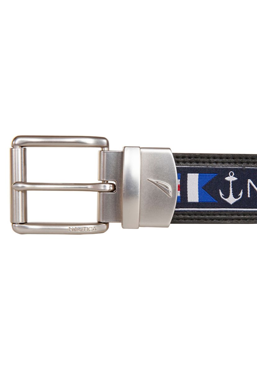Reversible Belt w/ Flag Pattern