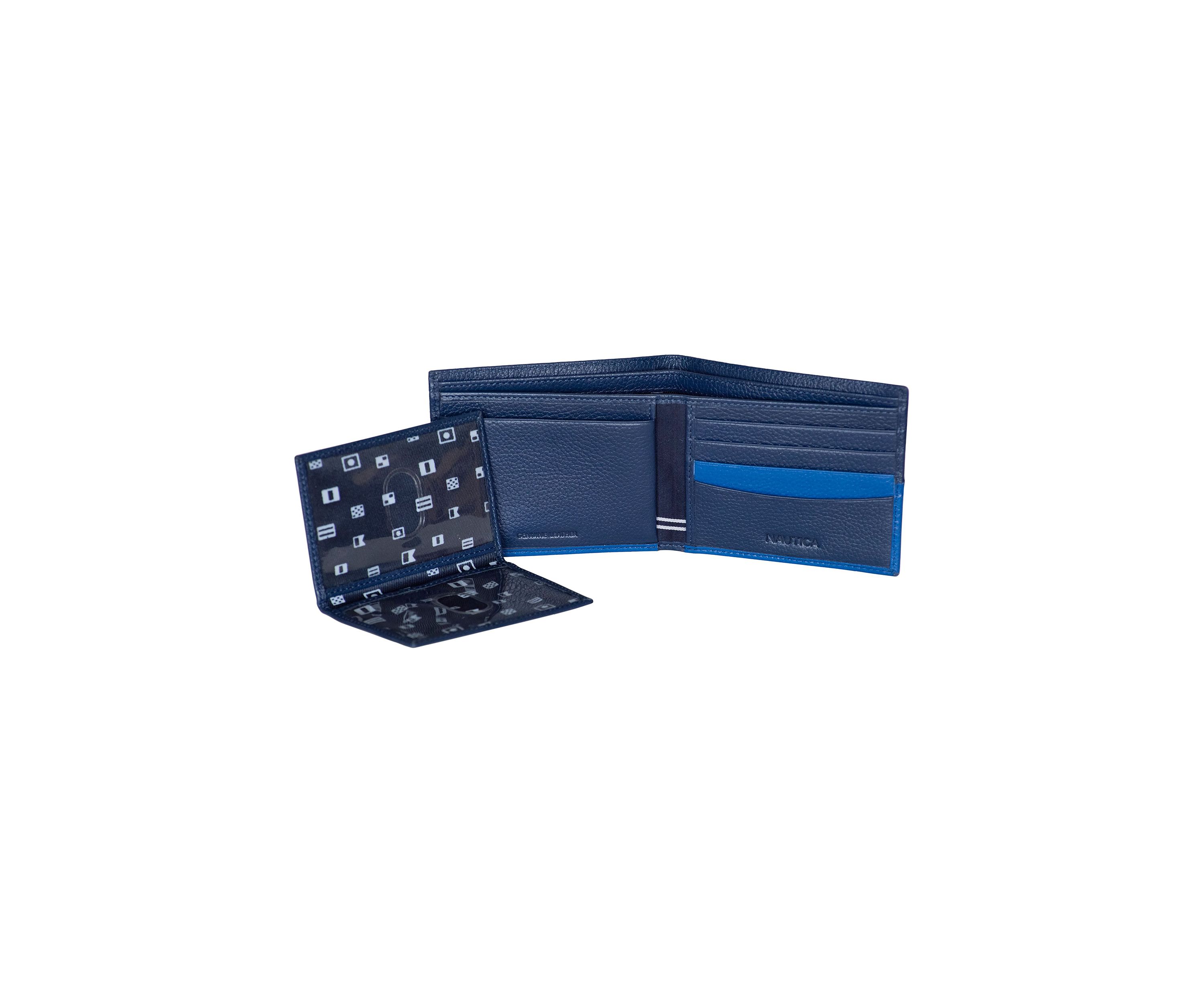 Pebble Two-Tone Leather Bifold Wallet