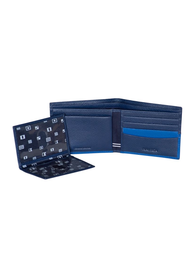 Pebble Two-Tone Leather Bifold Wallet