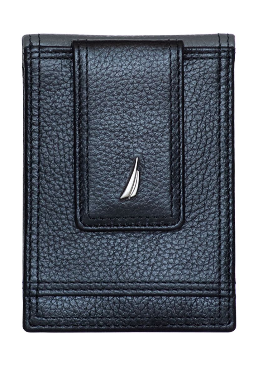 Pebble Two-Tone Leather Front Pocket Wallet