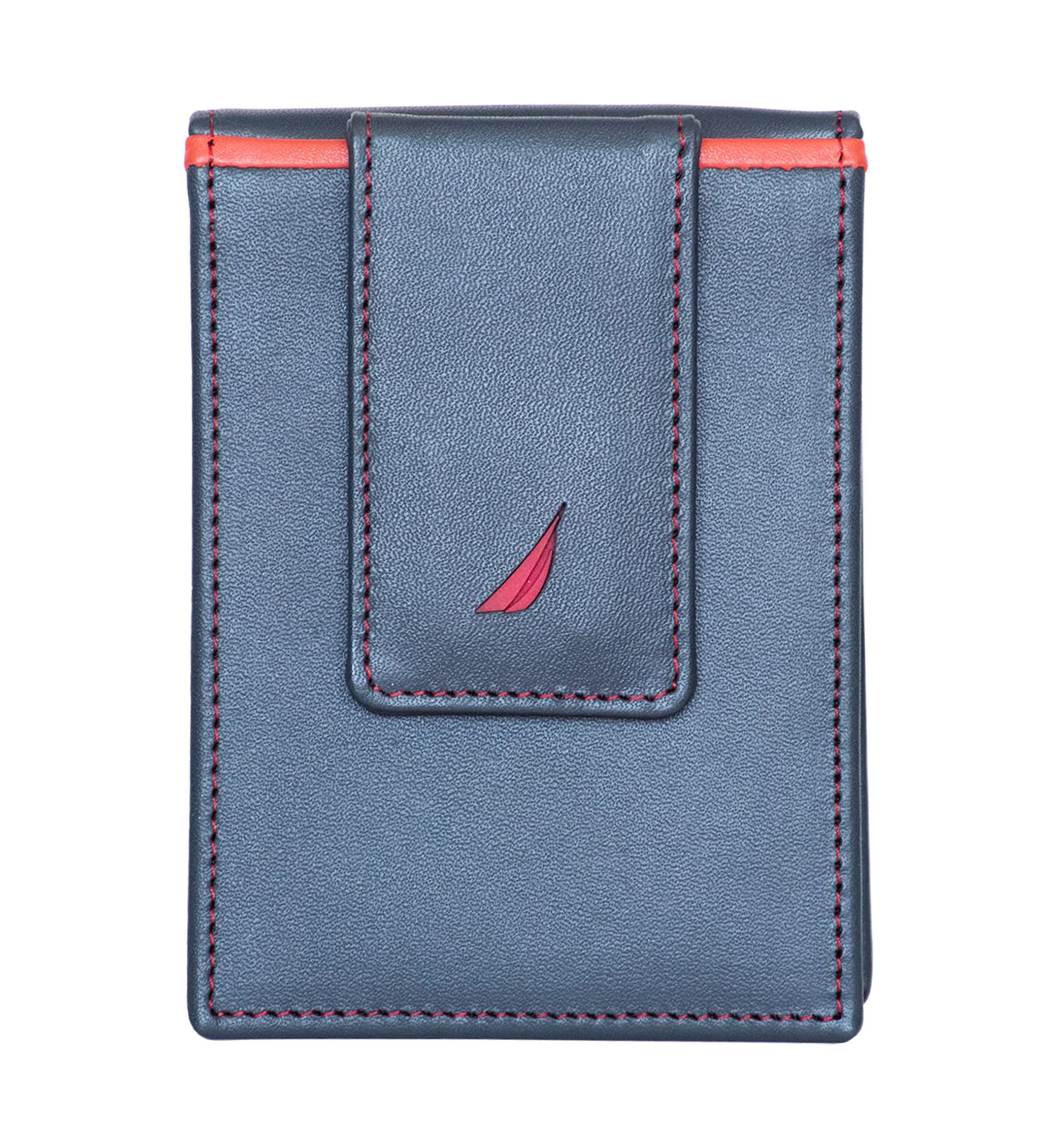 Pop Color Leather Front Pocket Wallet