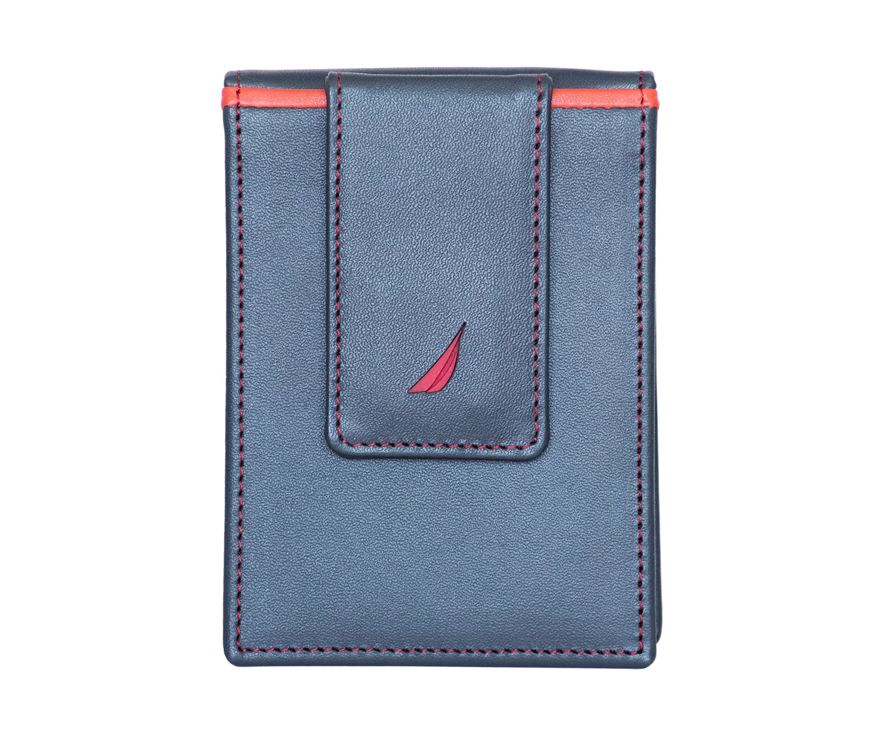 Pop Color Leather Front Pocket Wallet