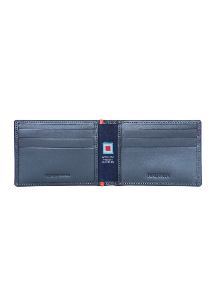 Pop Color Leather Front Pocket Wallet