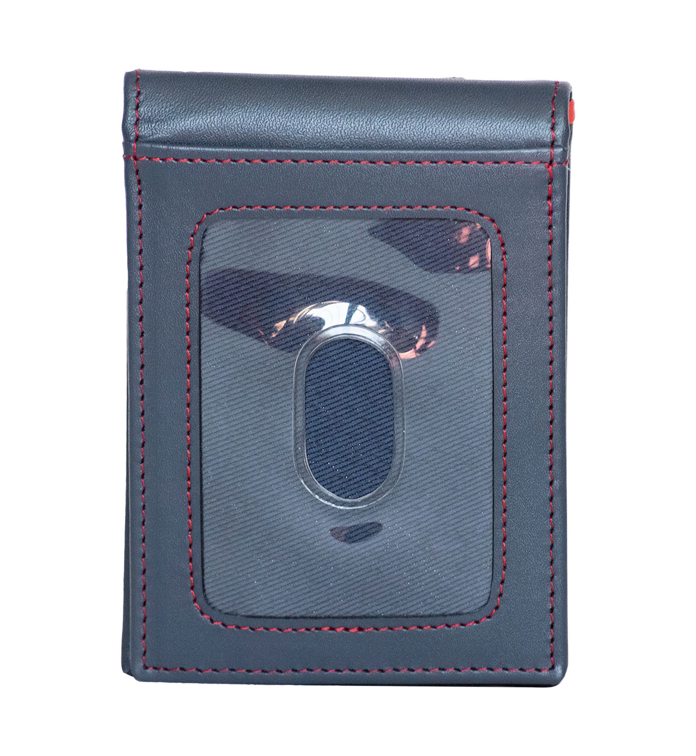 Pop Color Leather Front Pocket Wallet