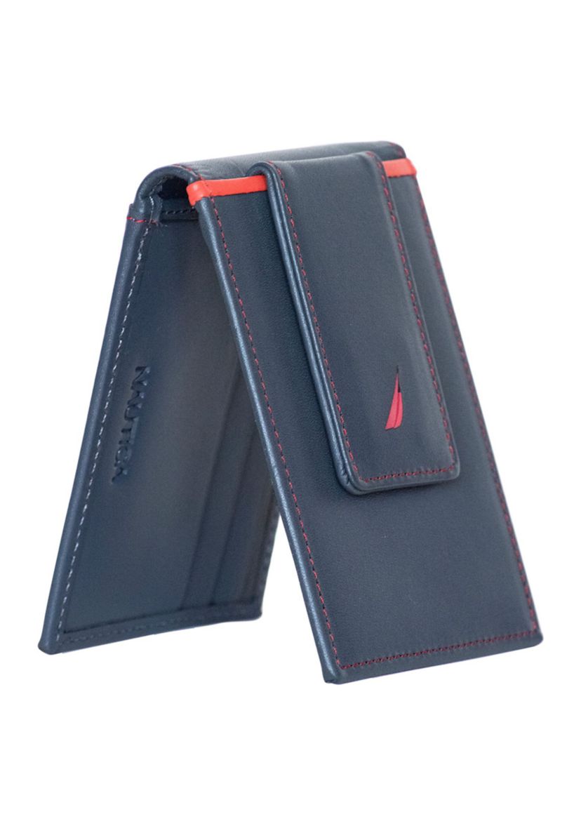 Pop Color Leather Front Pocket Wallet