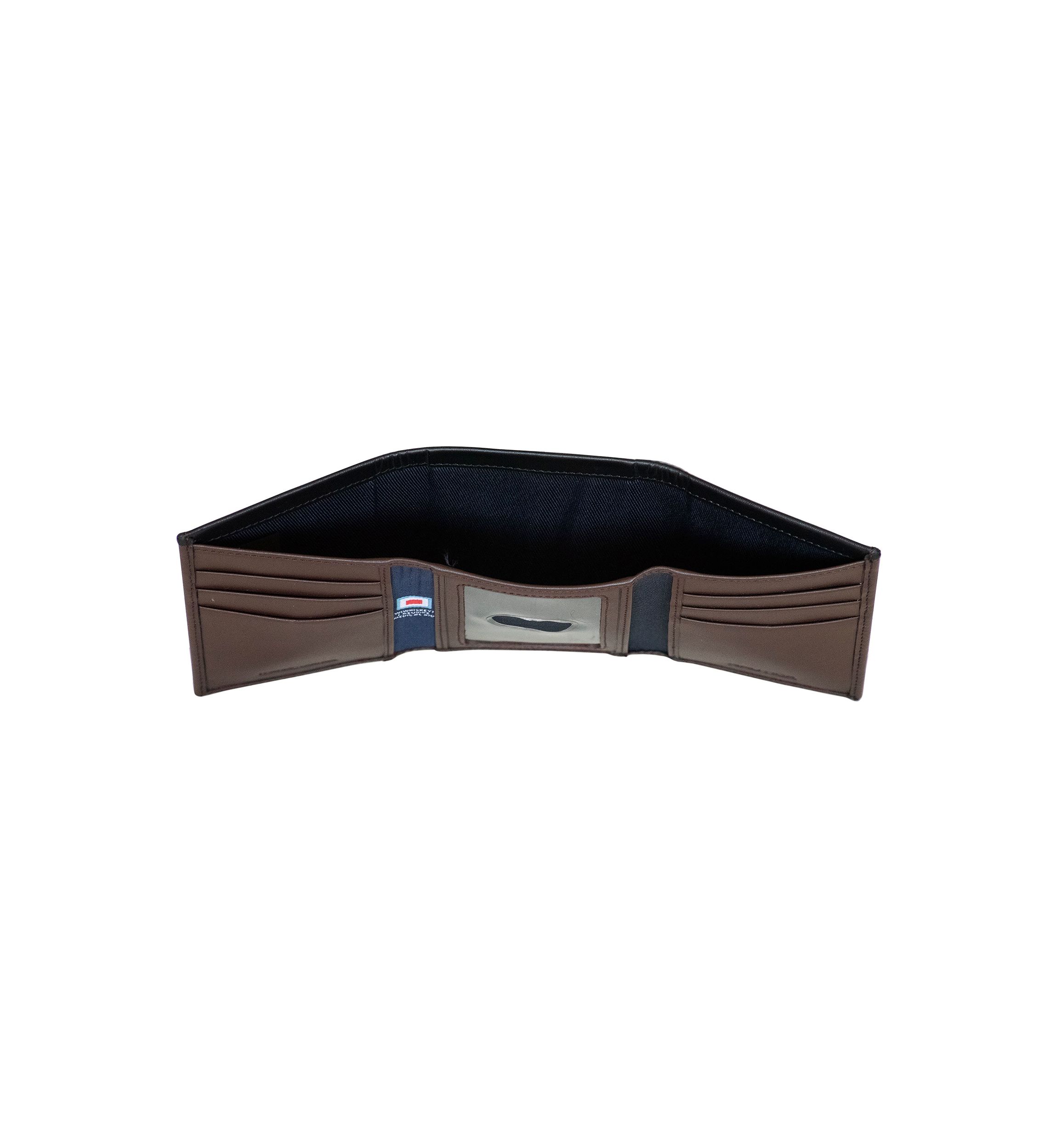 Pop Color Leather Trifold Wallet