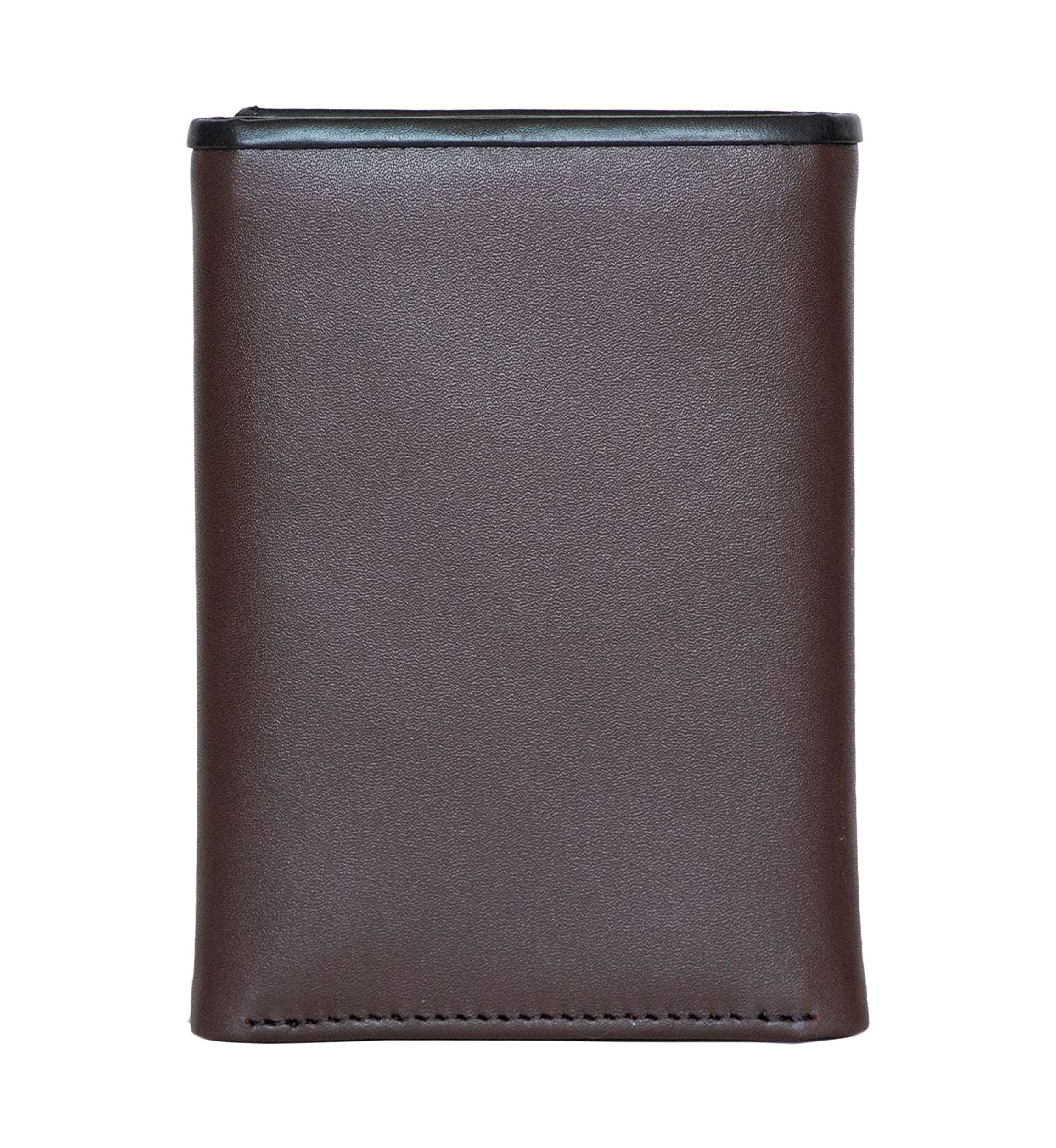 Pop Color Leather Trifold Wallet