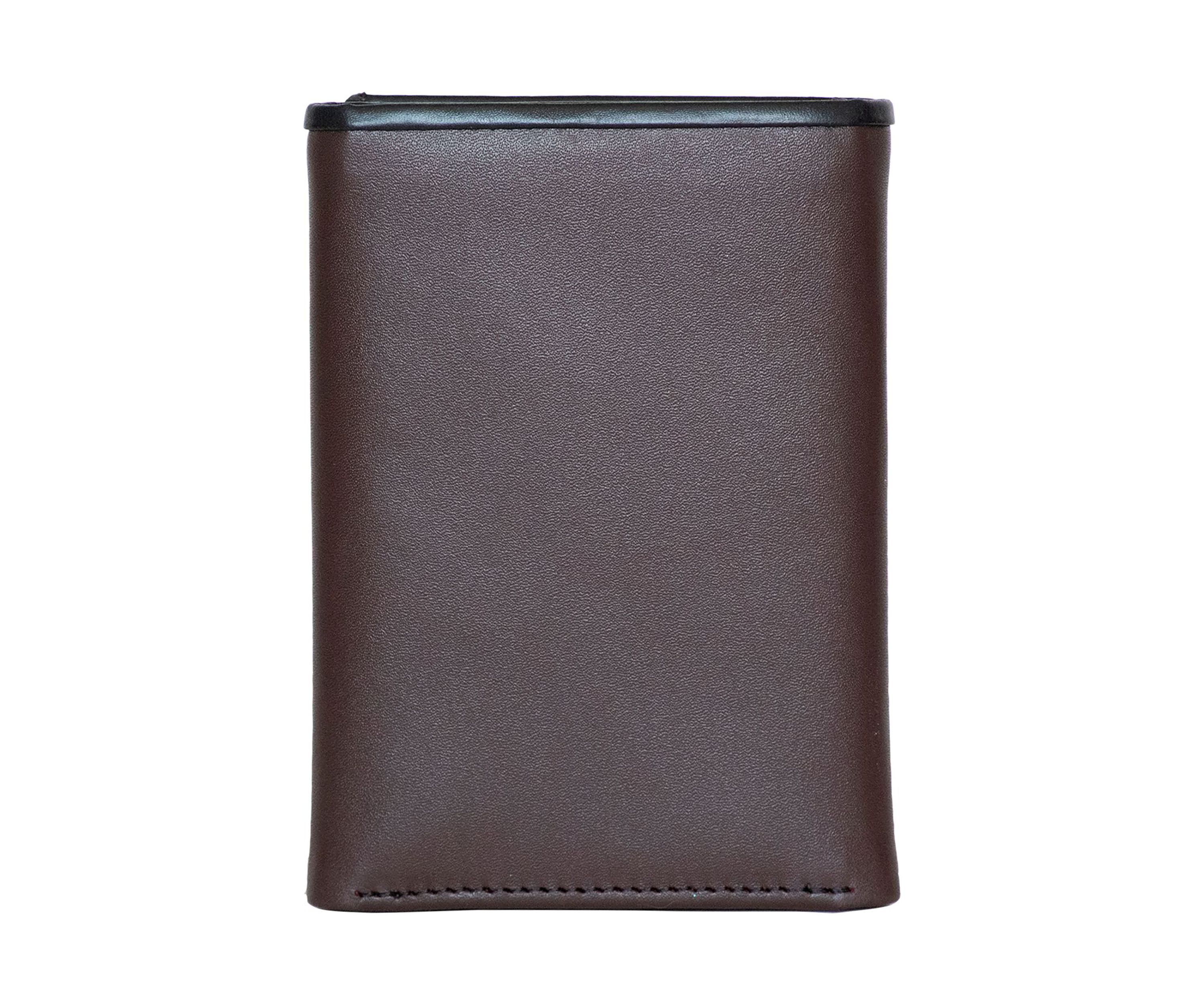 Pop Color Leather Trifold Wallet
