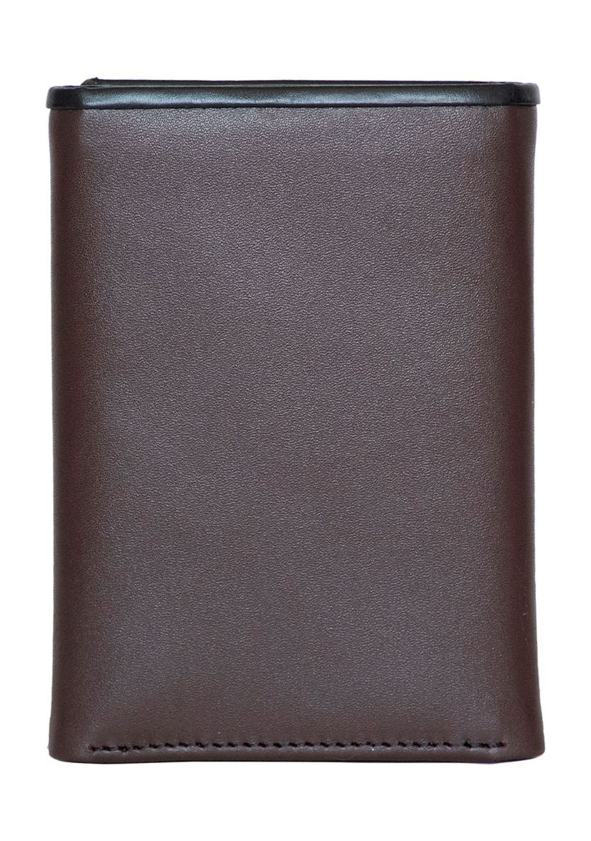Pop Color Leather Trifold Wallet