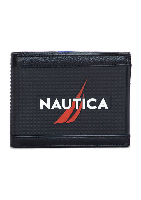 Nautica Rubber Logo Leather Bifold Wallet