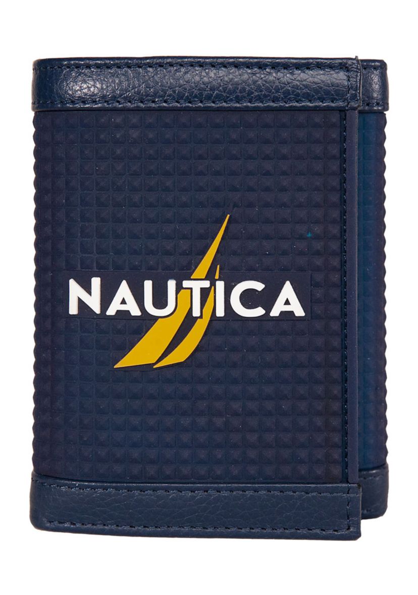 Logo Rubber/Leather Trifold Wallet