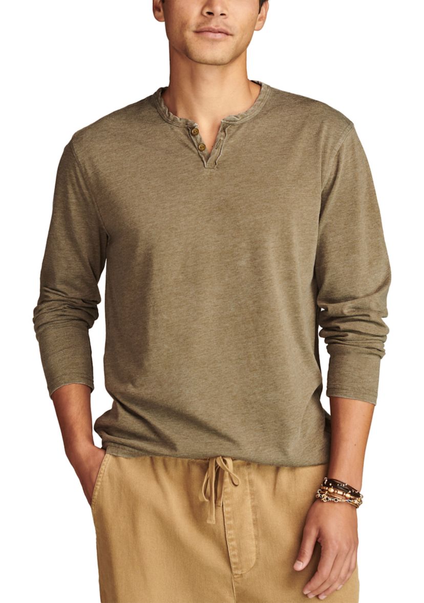 Long Sleeve Burnout Henley Shirt