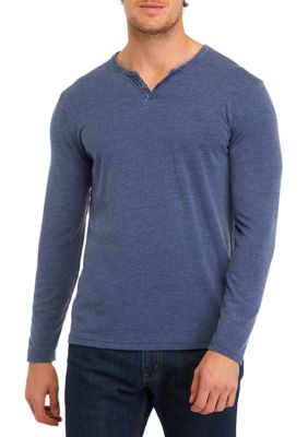 Lucky Brand Long Sleeve Burnout Henley Shirt | belk