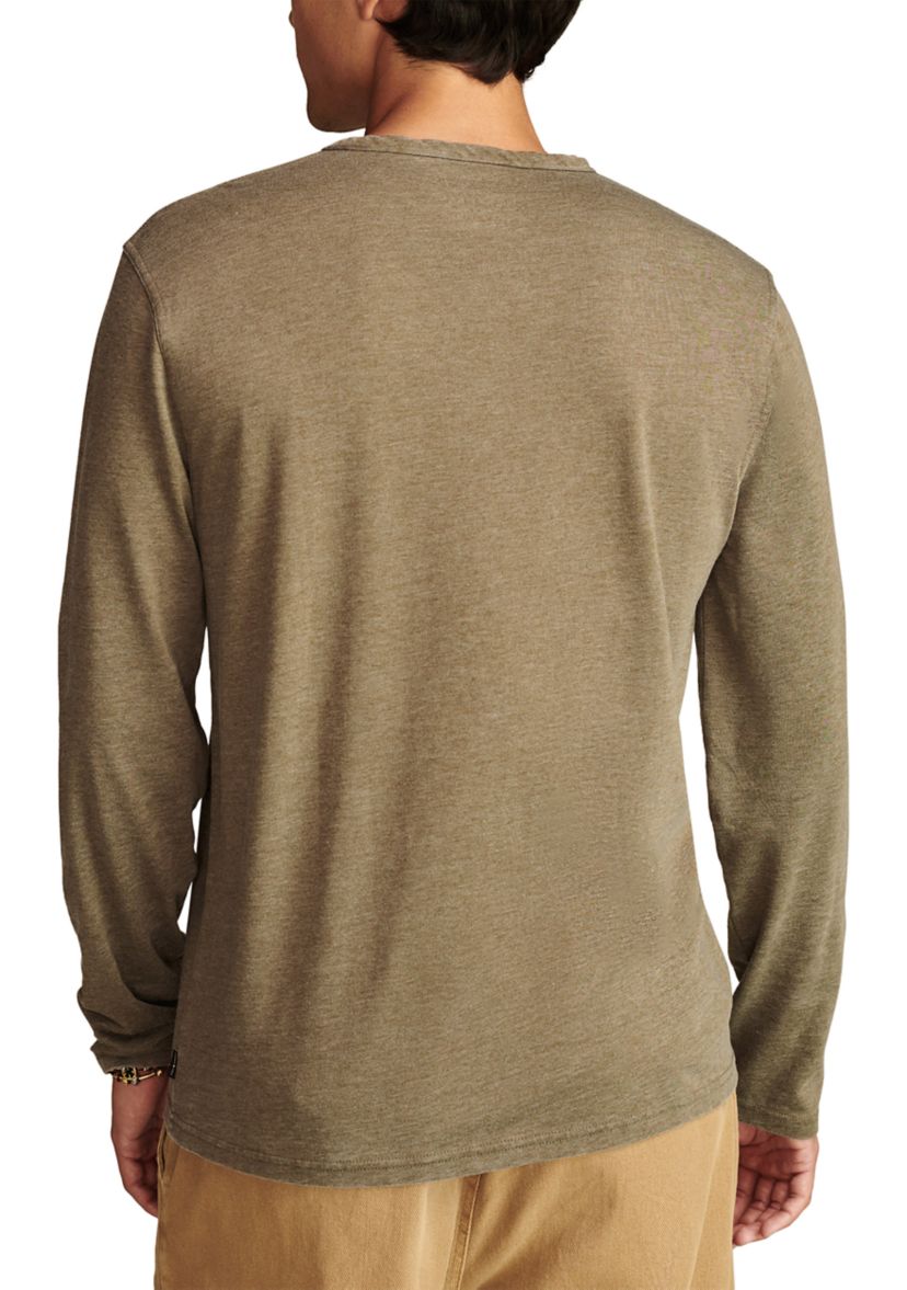 Long Sleeve Burnout Henley Shirt