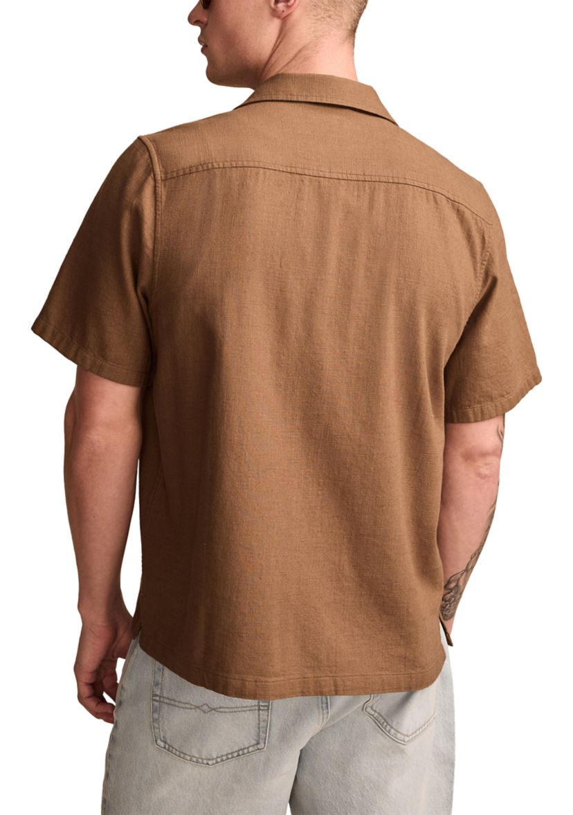Embroidered Camp Collar Shirt