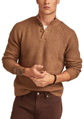 1/4 Button Mock Neck Sweater 