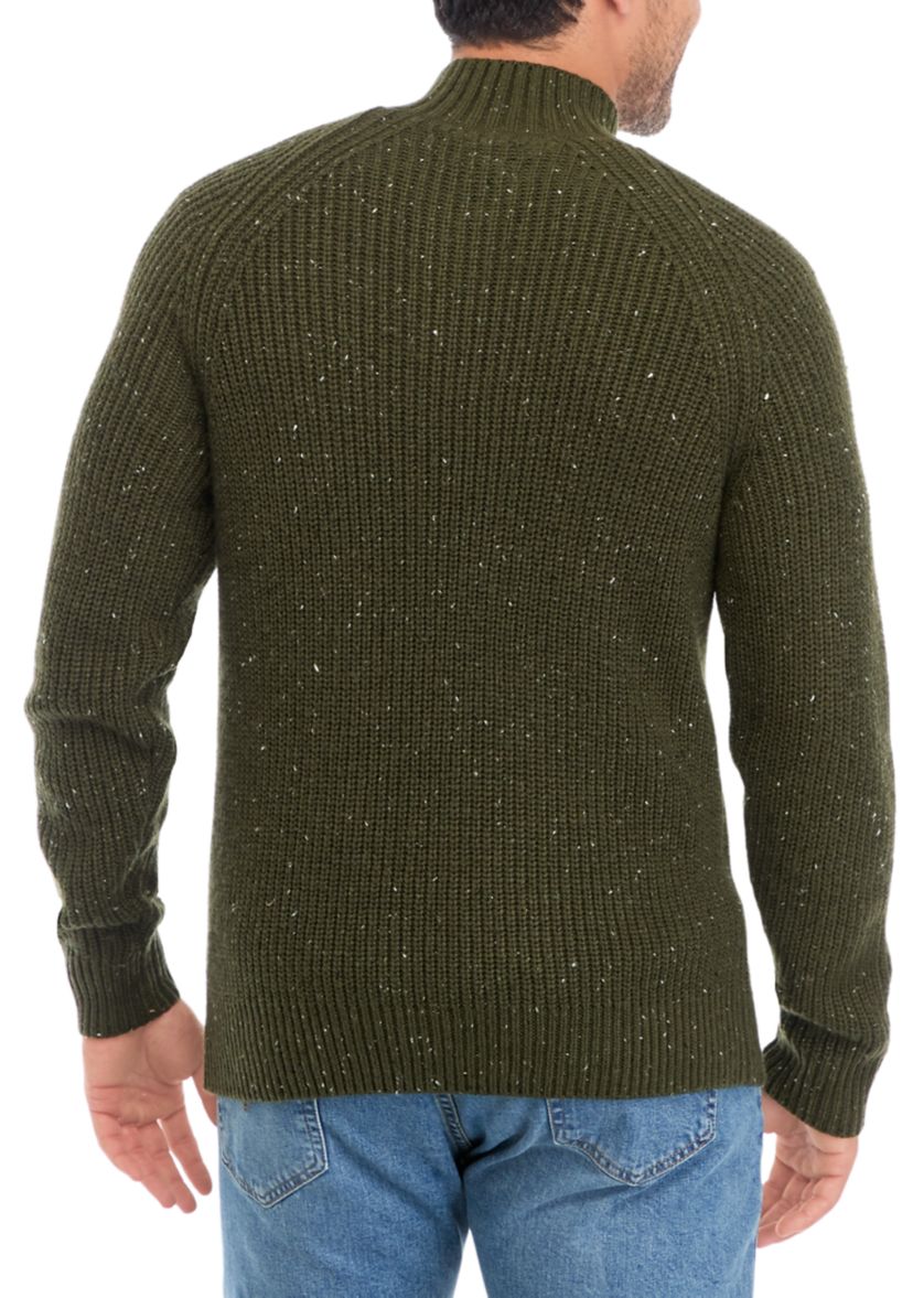 1/4 Button Mock Neck Sweater 