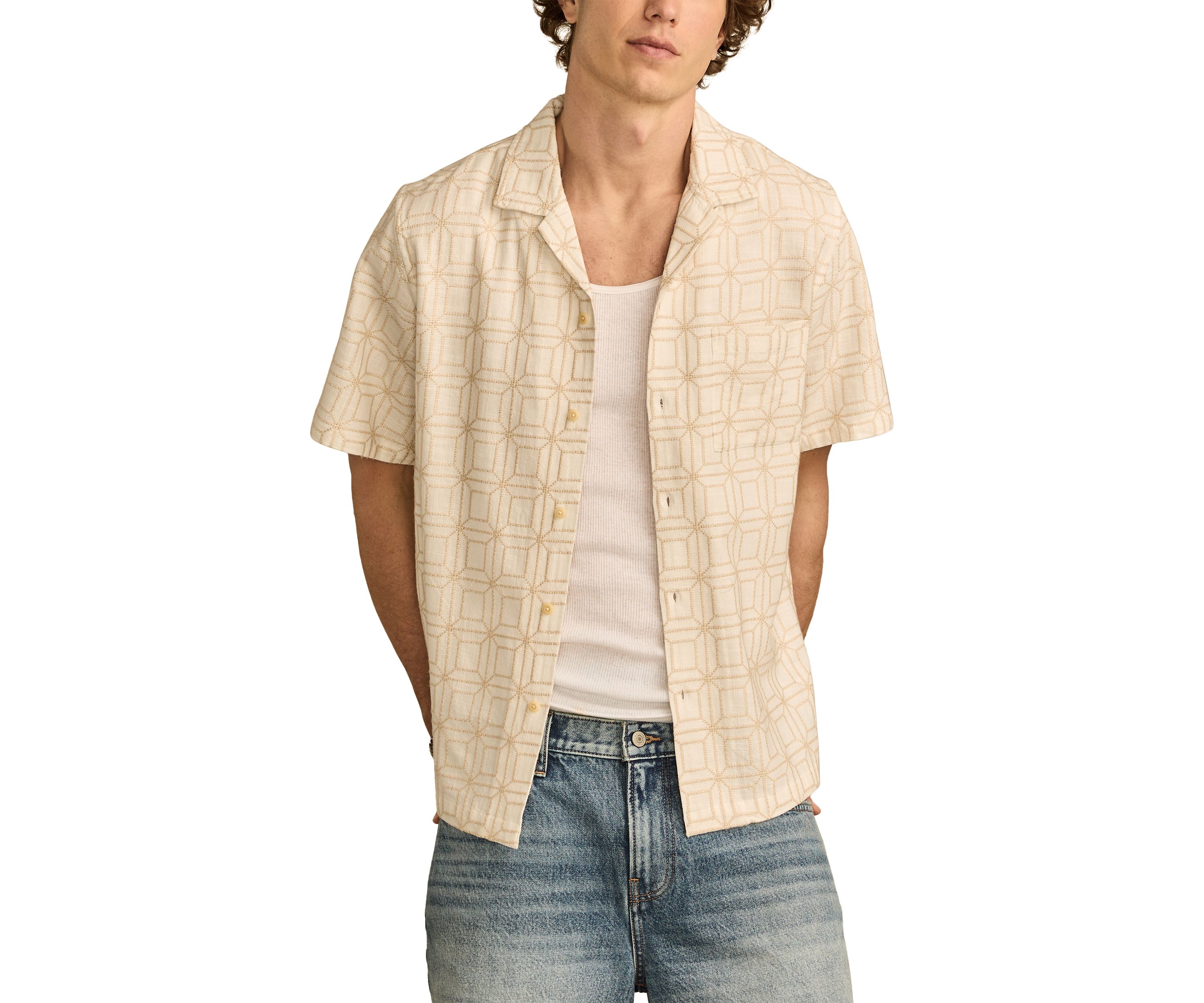 Short Sleeve Camp Collar Shirt
