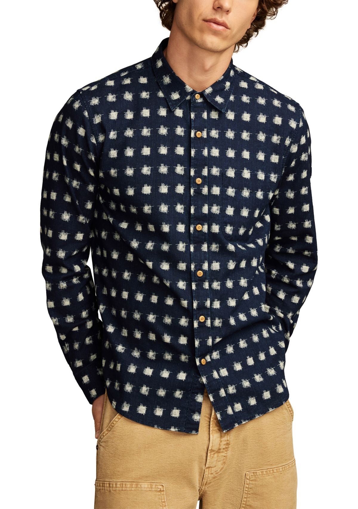 Printed One Pocket Long Sleeve Shirt