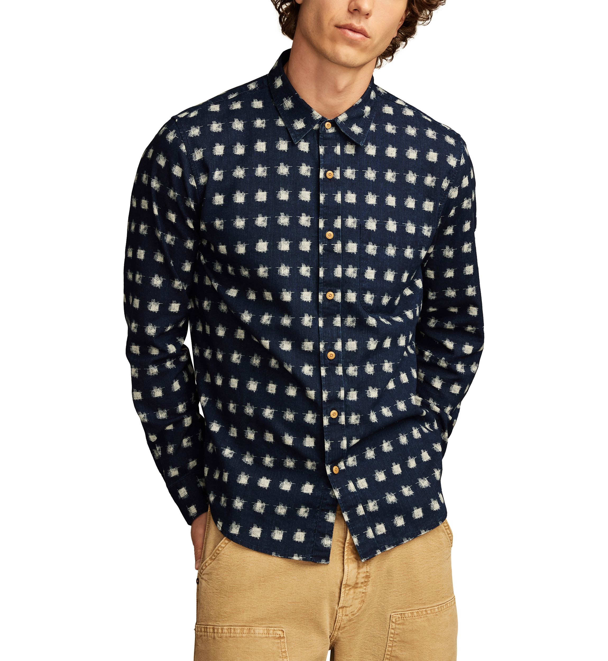 Printed One Pocket Long Sleeve Shirt