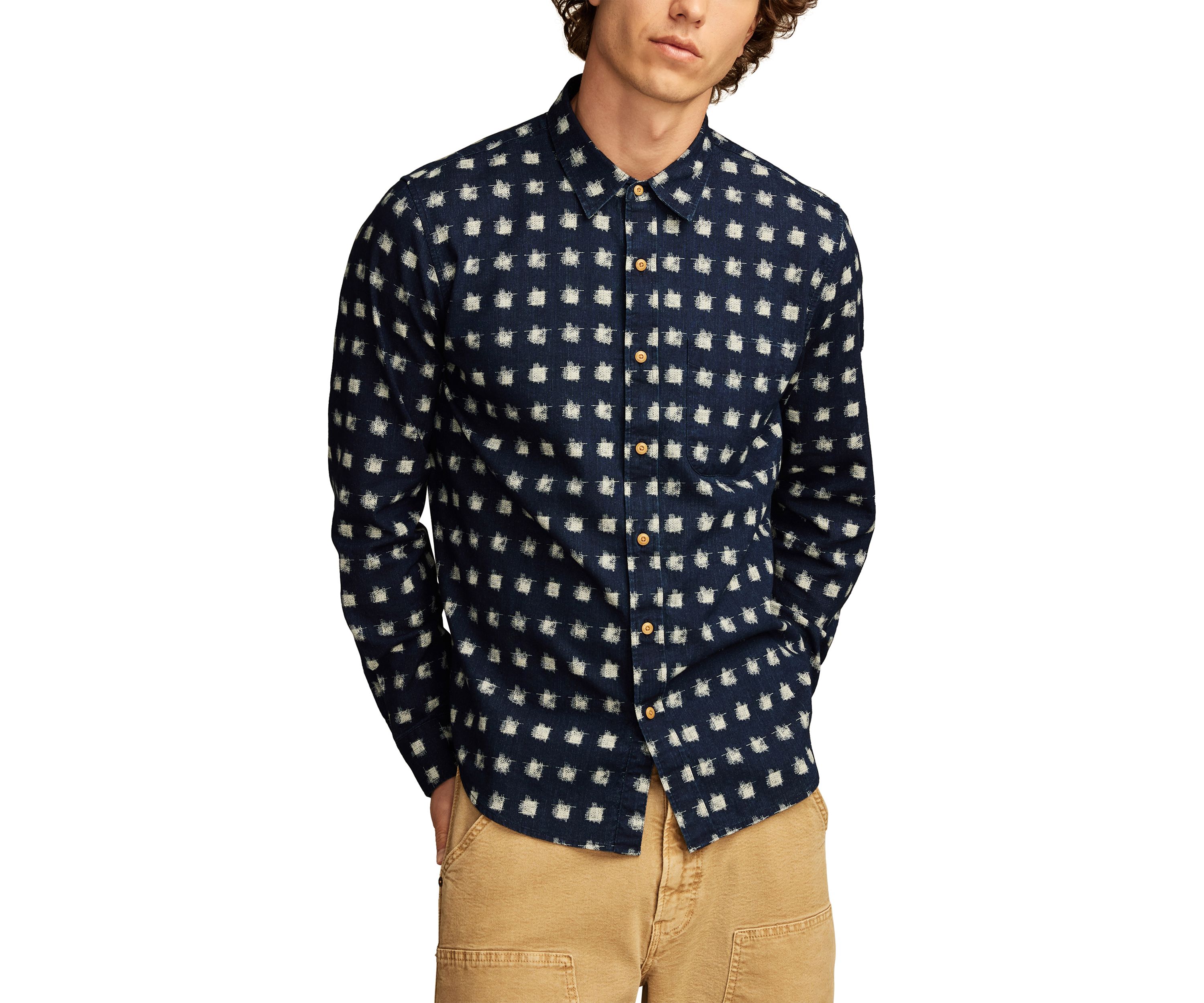 Printed One Pocket Long Sleeve Shirt