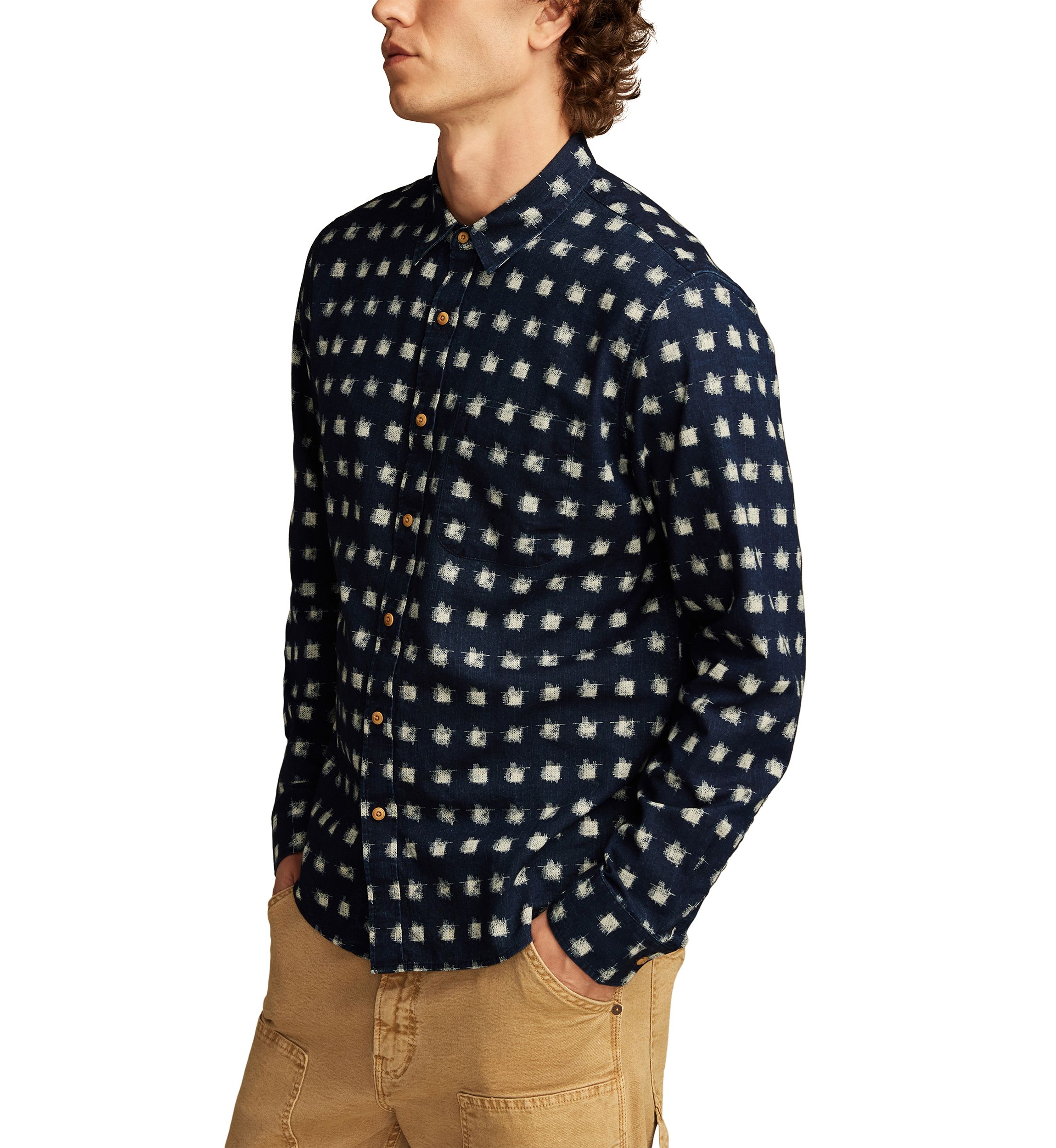 Printed One Pocket Long Sleeve Shirt
