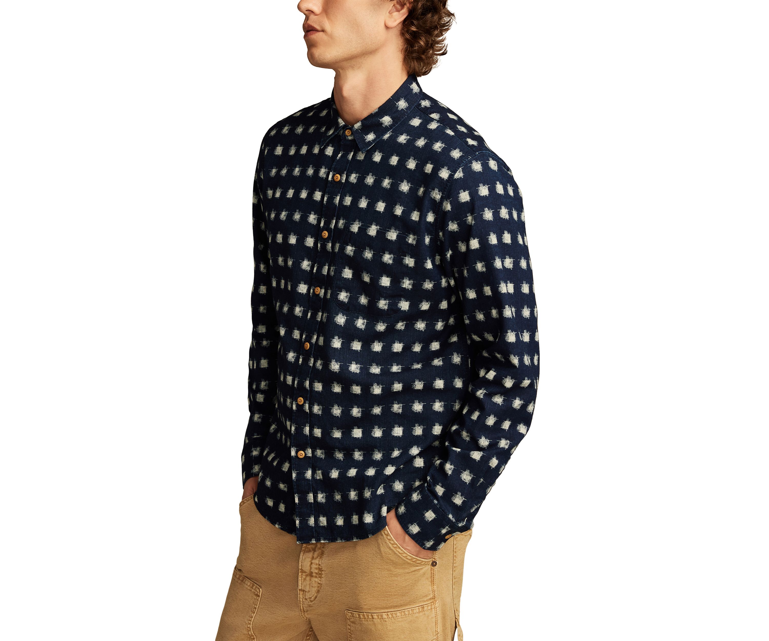 Printed One Pocket Long Sleeve Shirt