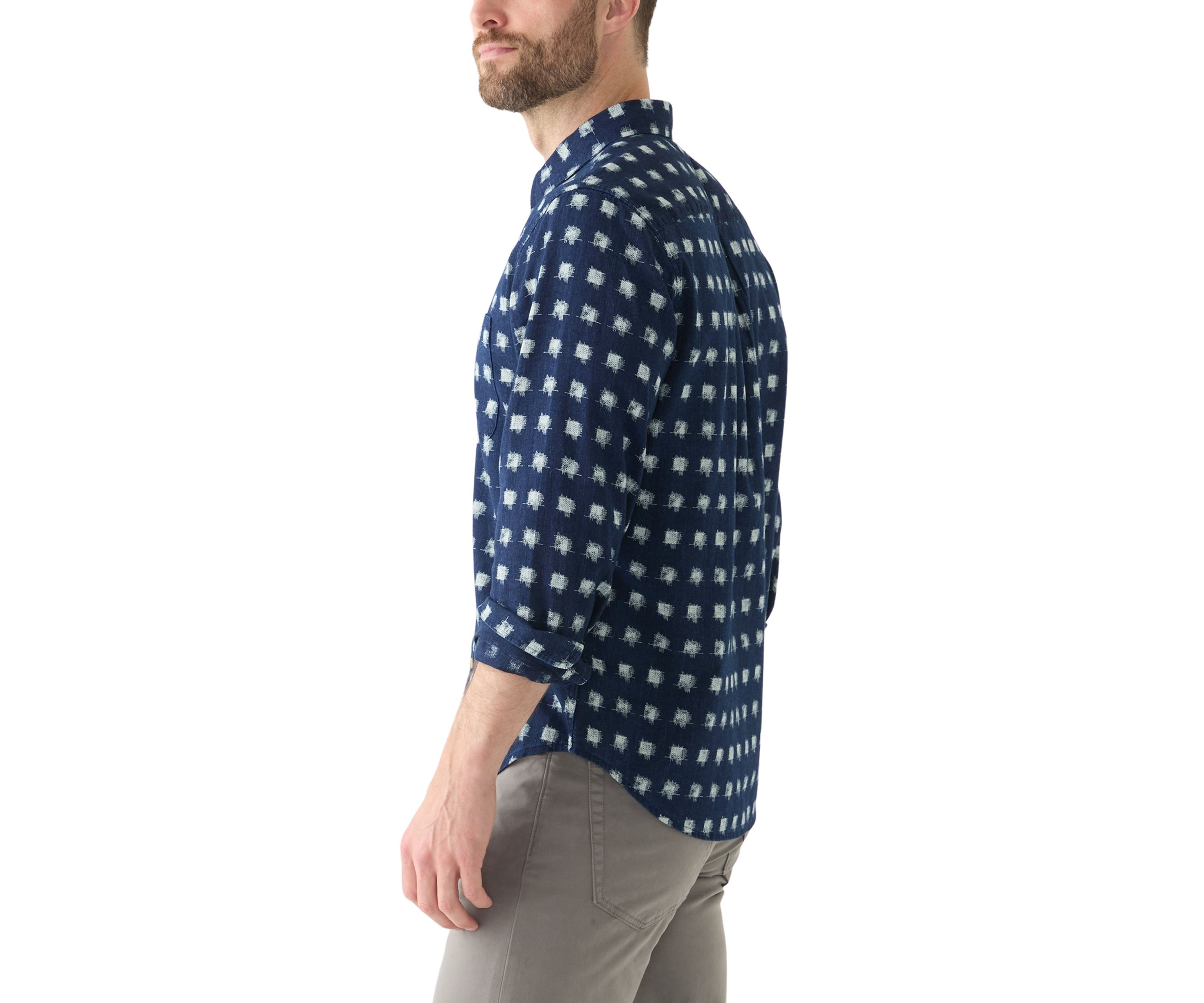 Printed One Pocket Long Sleeve Shirt