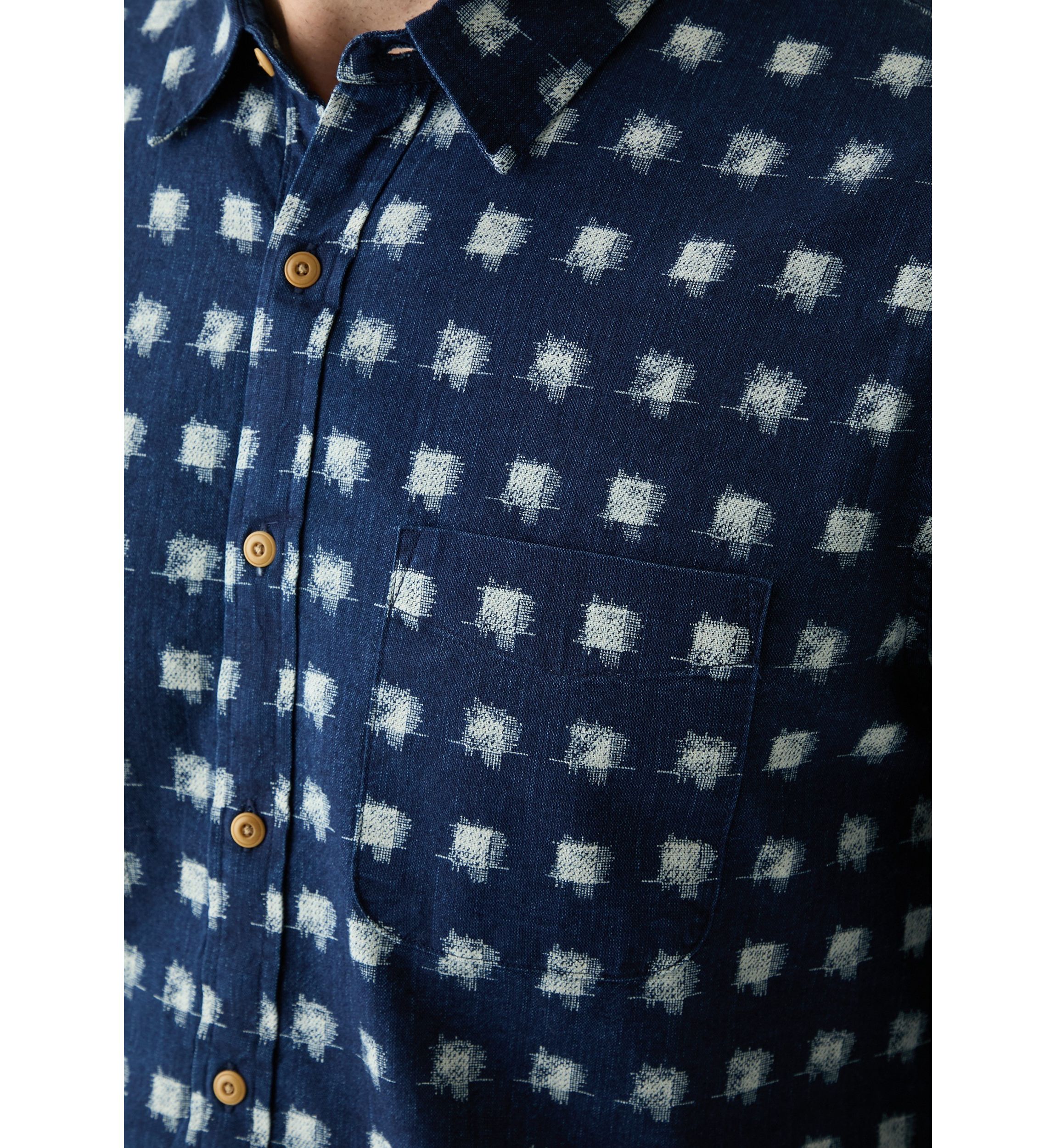 Printed One Pocket Long Sleeve Shirt