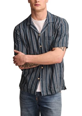 Lucky Brand Men's Short Sleeve Camp Collar Shirt