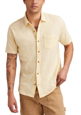 Lucky Brand Men's Short Sleeve Linen Button Down Shirt