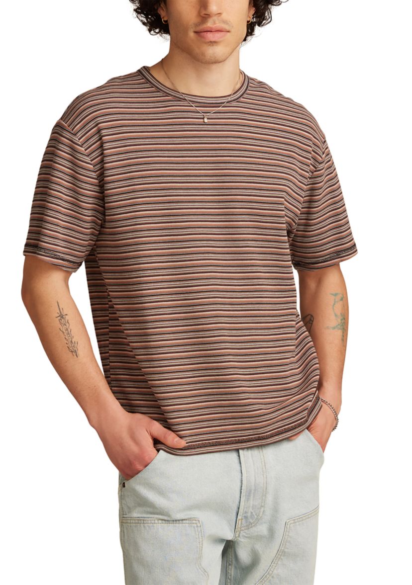 Stripe Waffle Knit T-Shirt