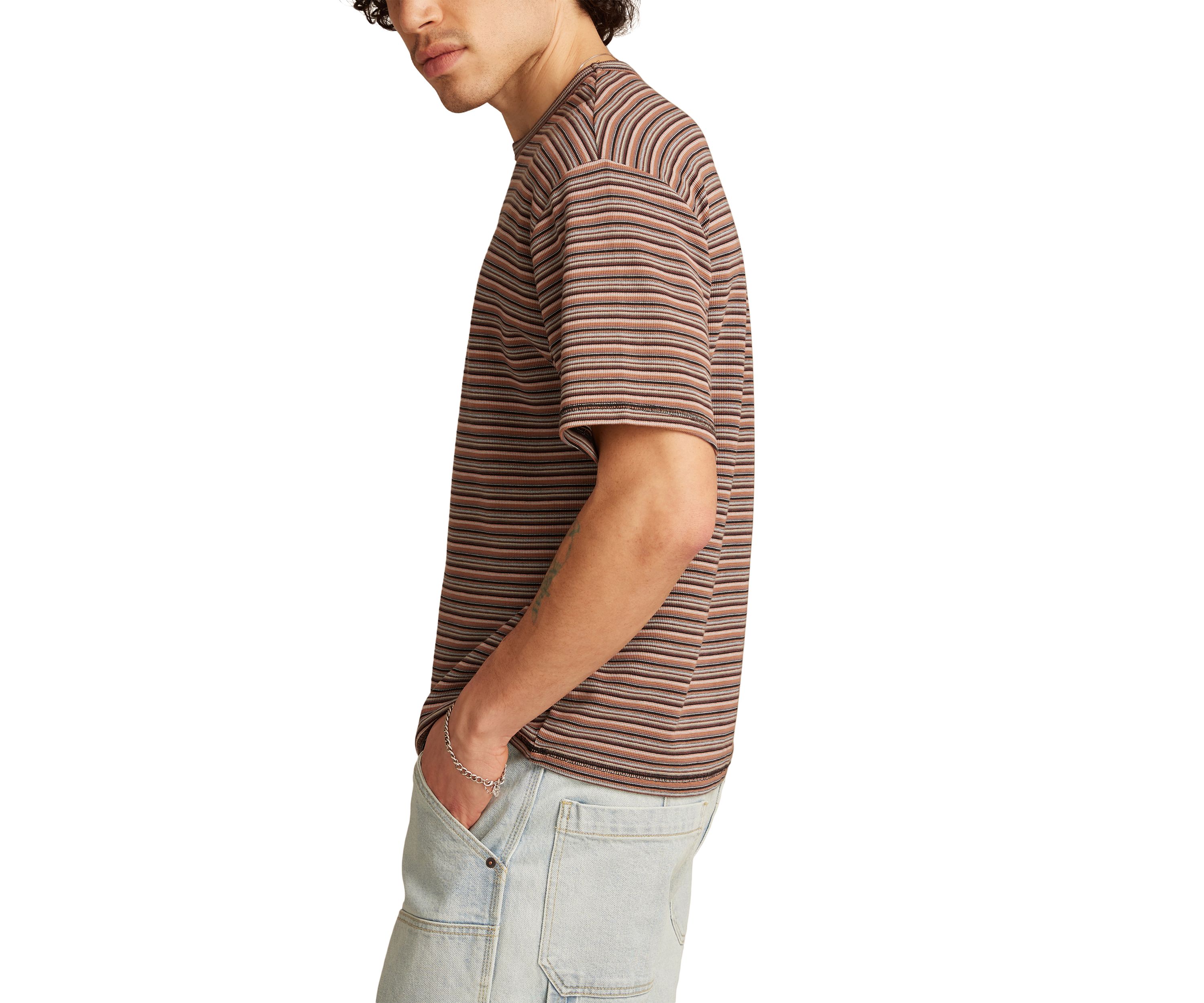Stripe Waffle Knit T-Shirt