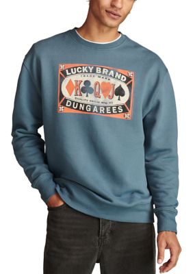 Lucky Brand Men's Branded Poker Label Graphic Sweatshirt