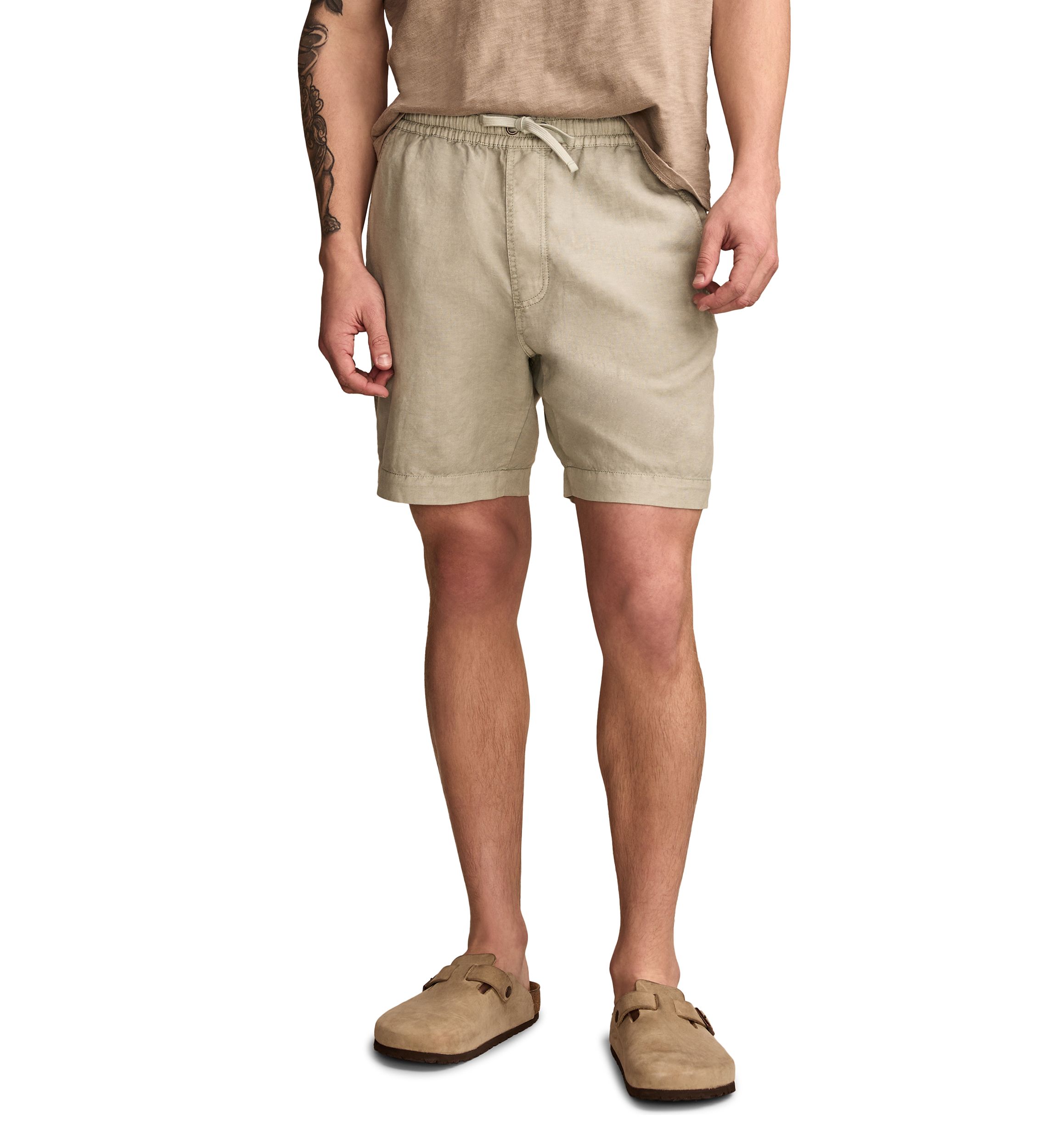 7" Linen Pull On Shorts