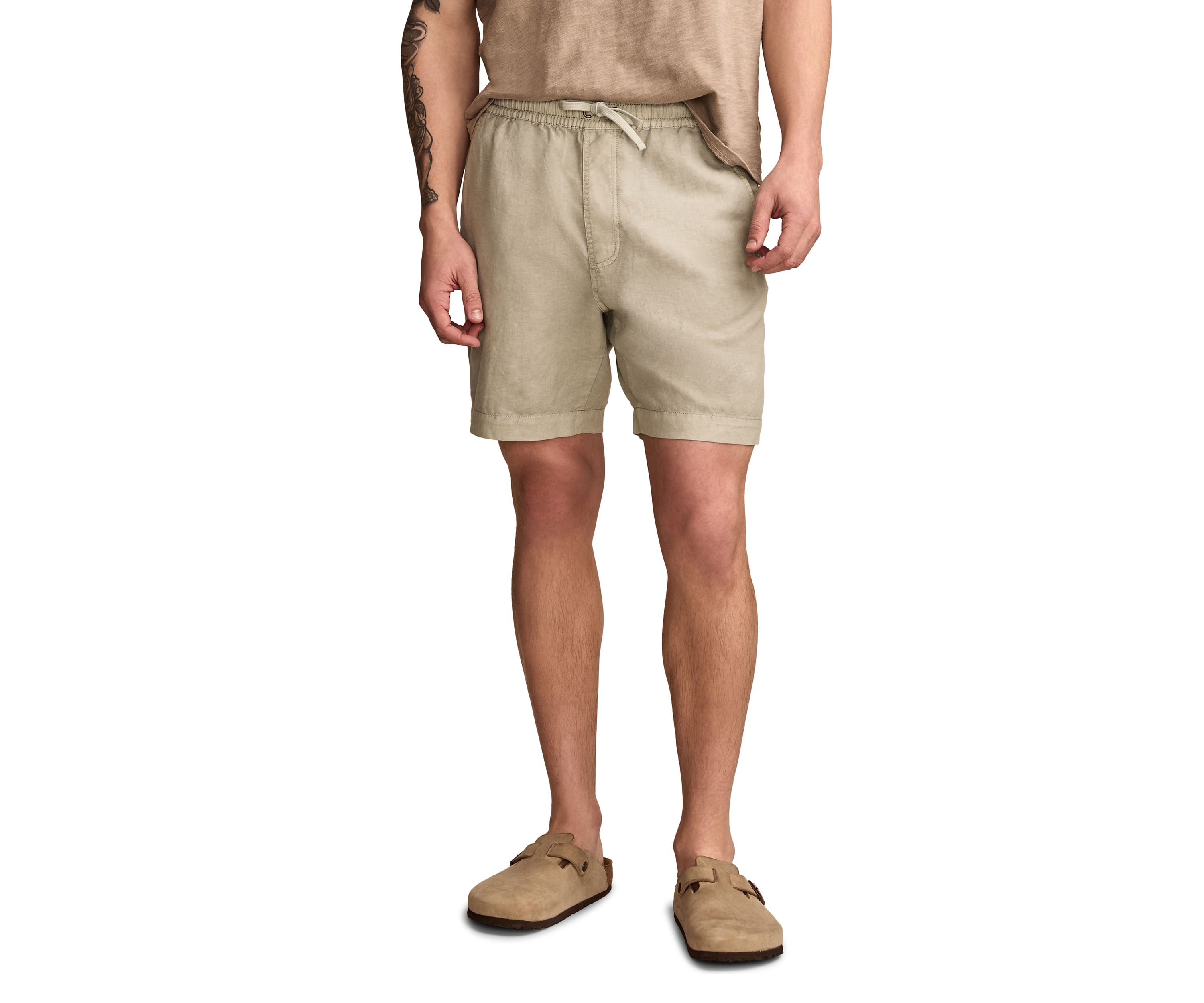 7" Linen Pull On Shorts