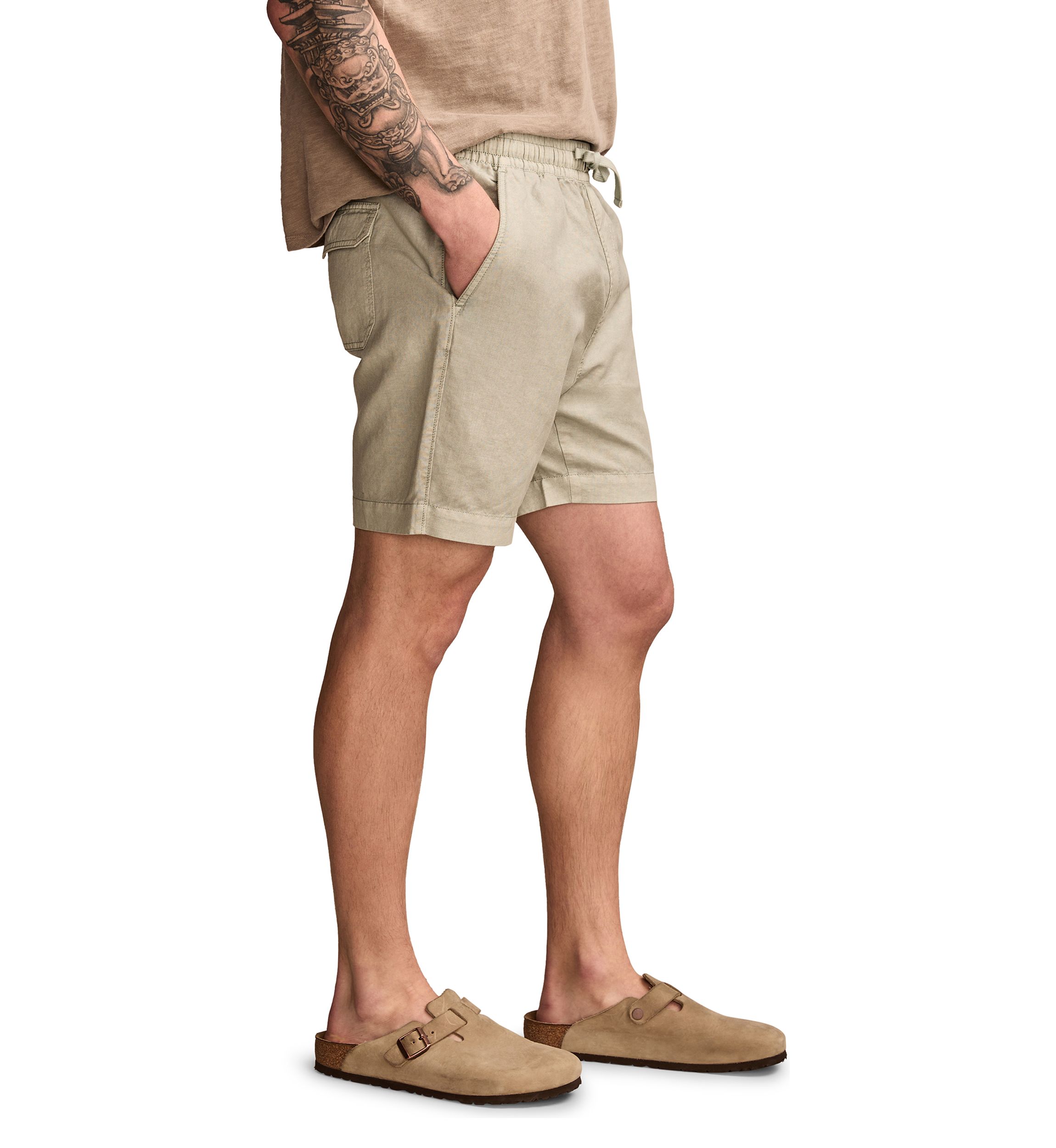 7" Linen Pull On Shorts