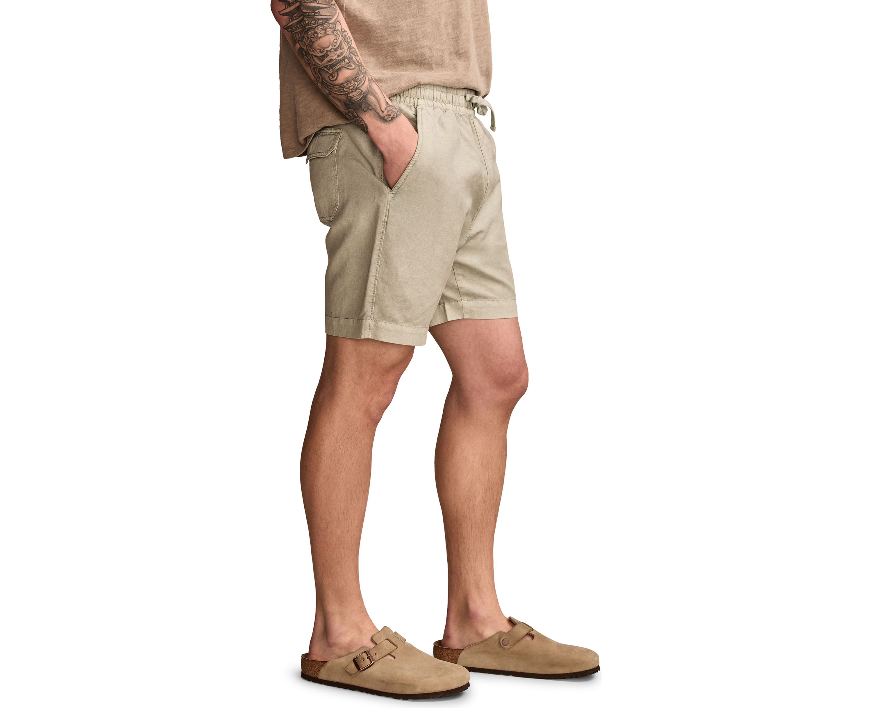 7" Linen Pull On Shorts