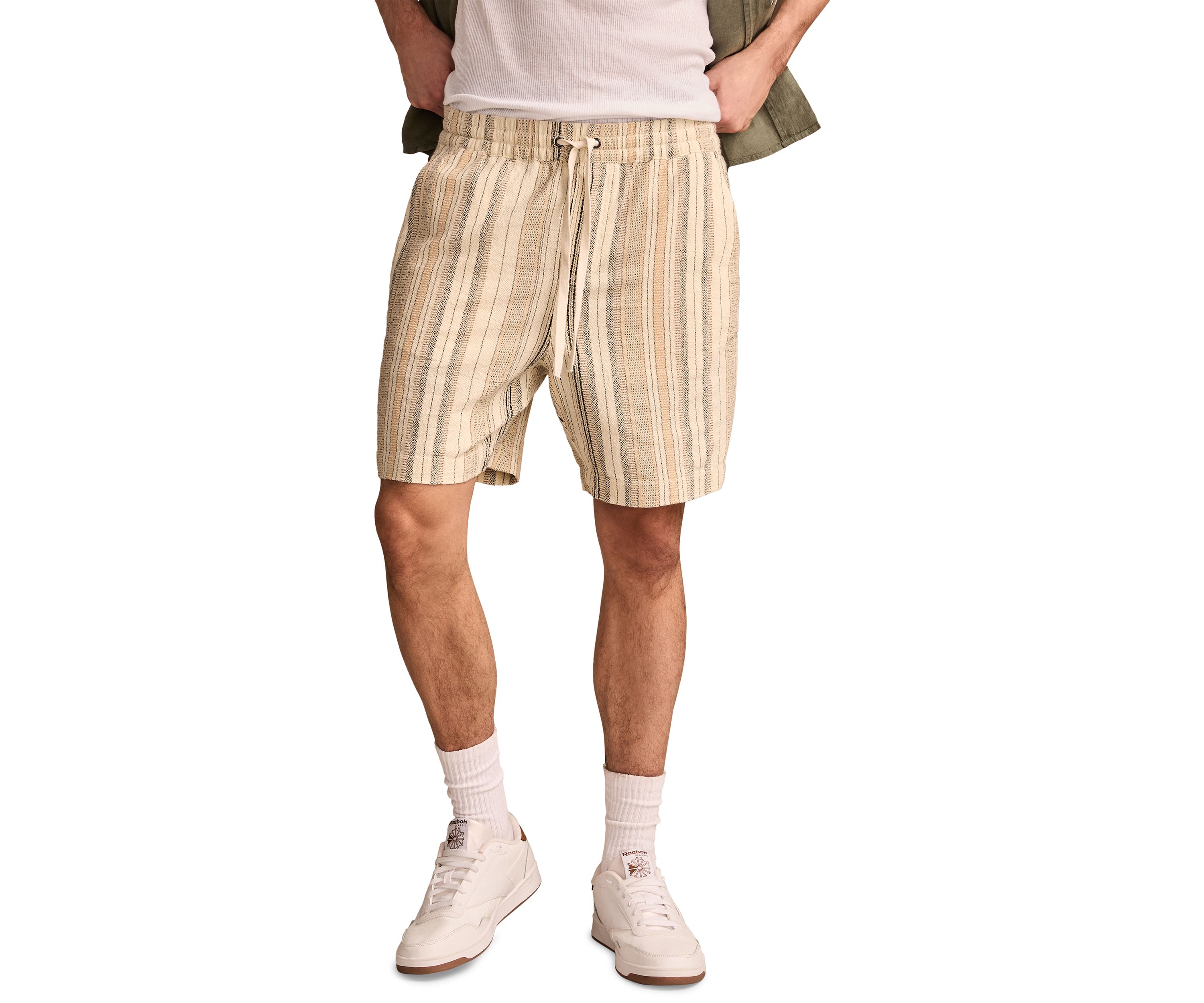 7 Striped Linen Shorts