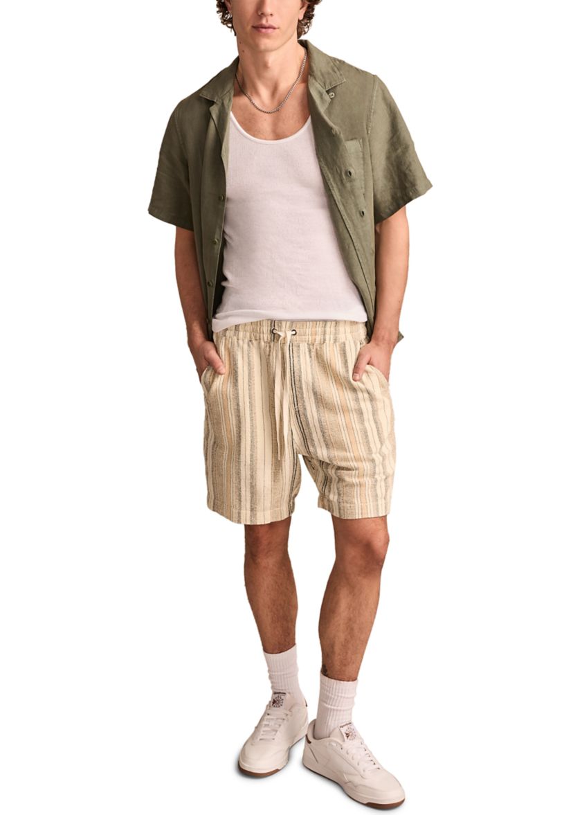 7 Striped Linen Shorts