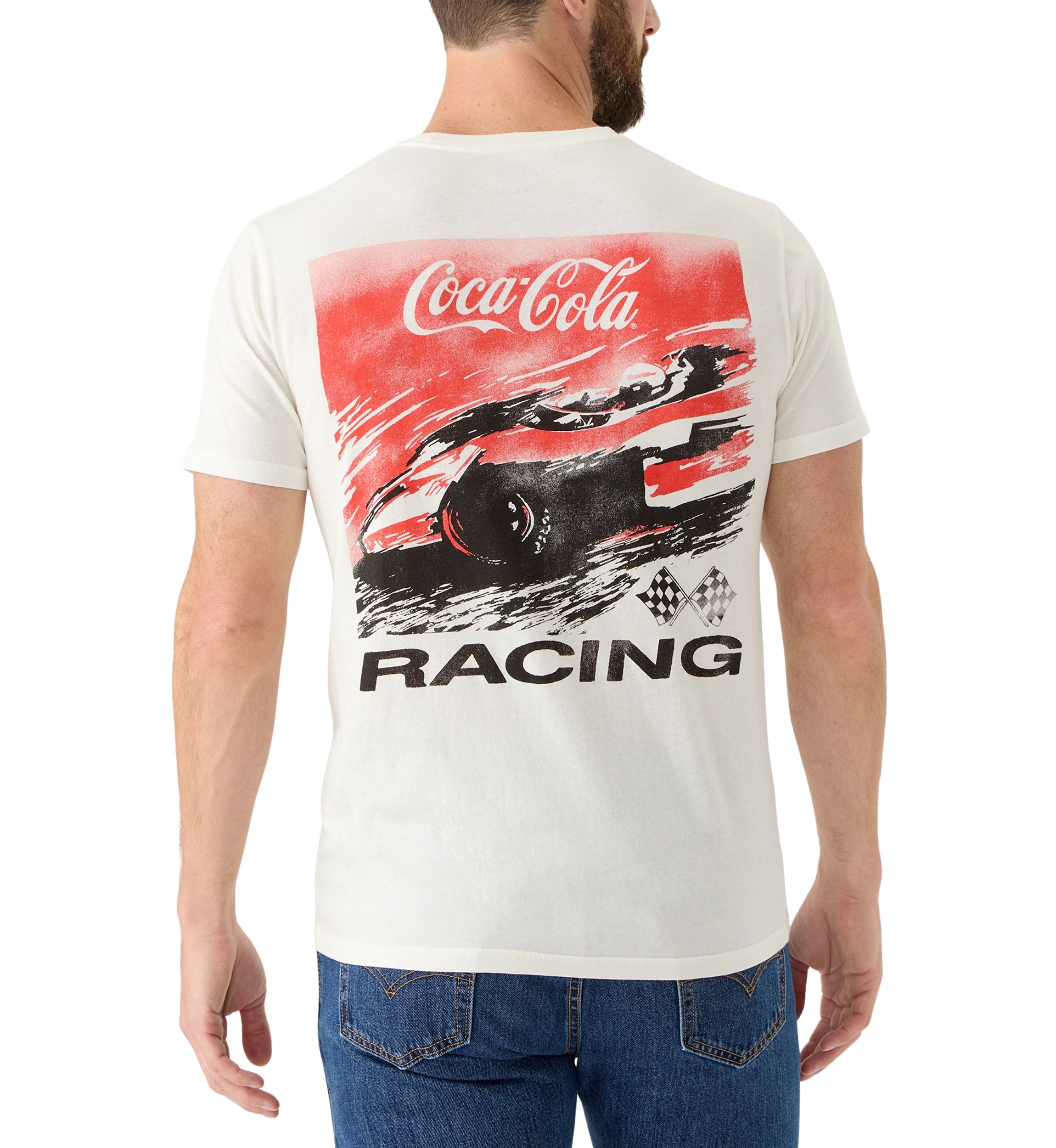 Mens Short Sleeve Coca Cola Racing Graphic T-Shirt