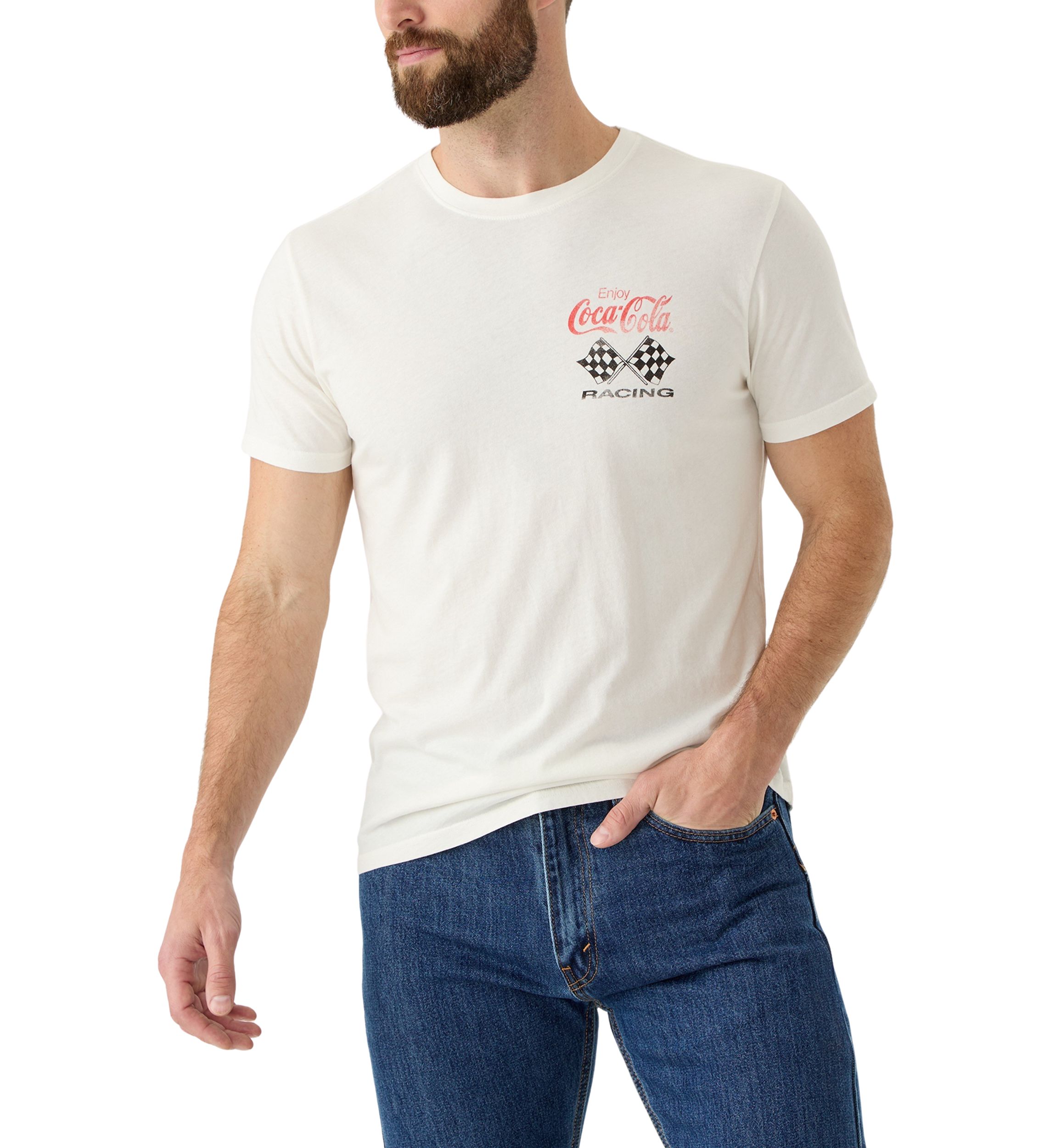 Mens Short Sleeve Coca Cola Racing Graphic T-Shirt