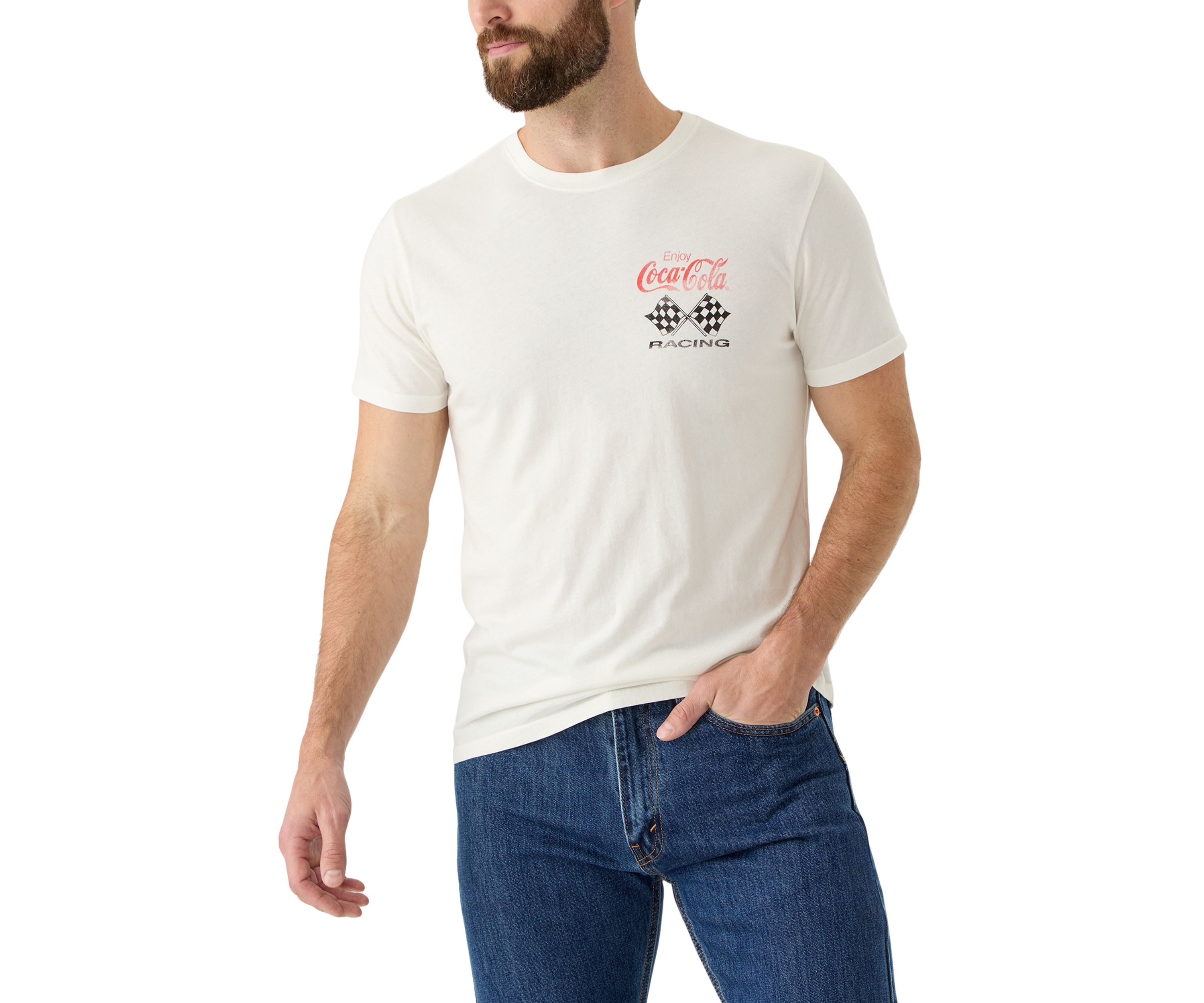 Mens Short Sleeve Coca Cola Racing Graphic T-Shirt