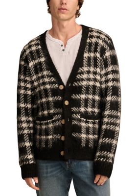 Lucky Brand Men's Jacquard Brushed Cardigan