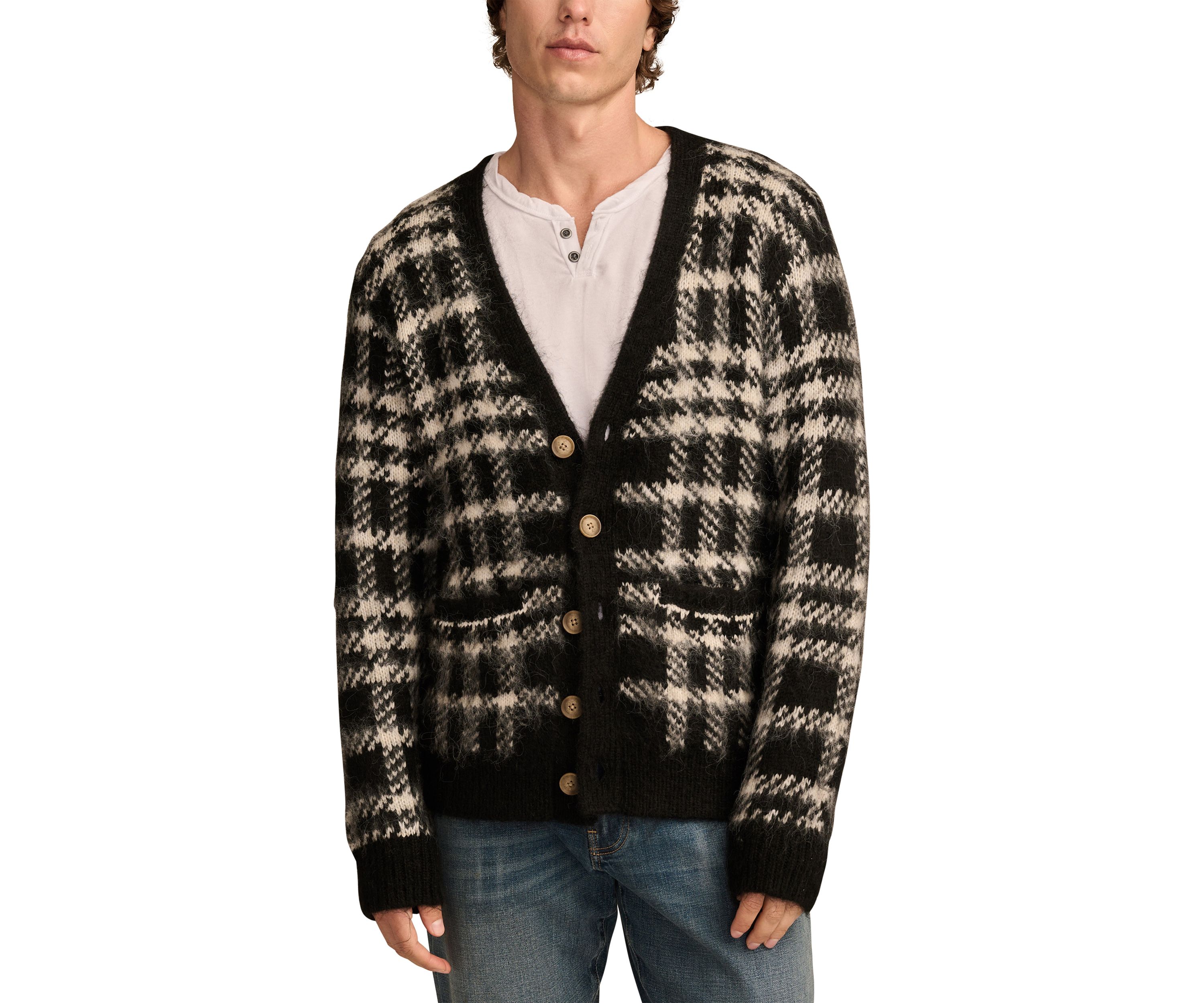 Jacquard Brushed Cardigan