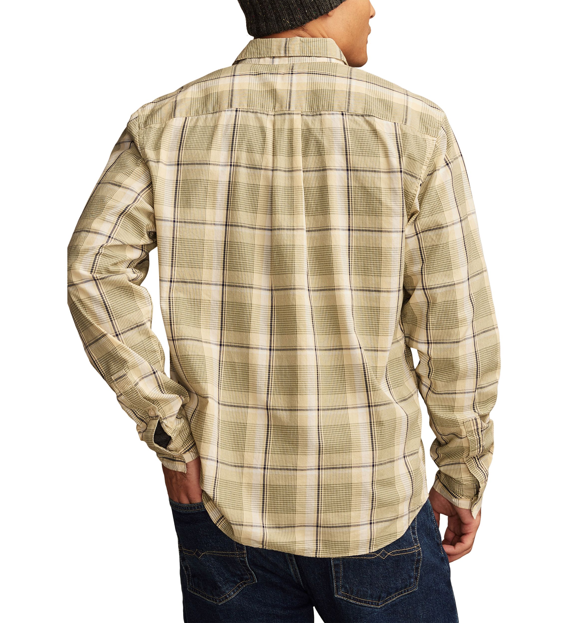 Plaid One Pocket Poplin Long Sleeve Shirt